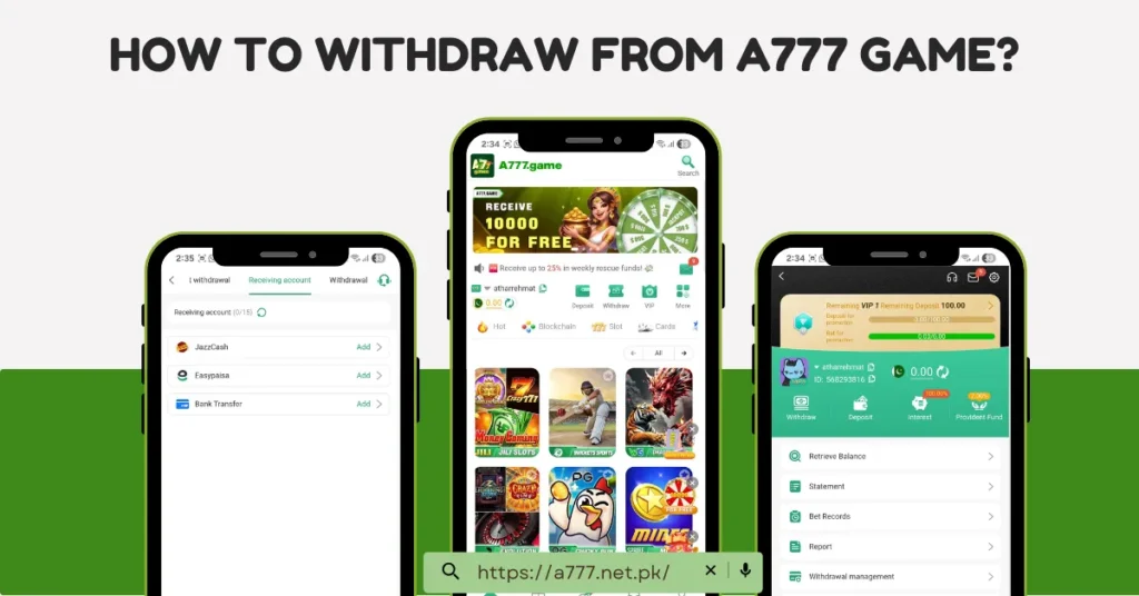 a777 game withdraw